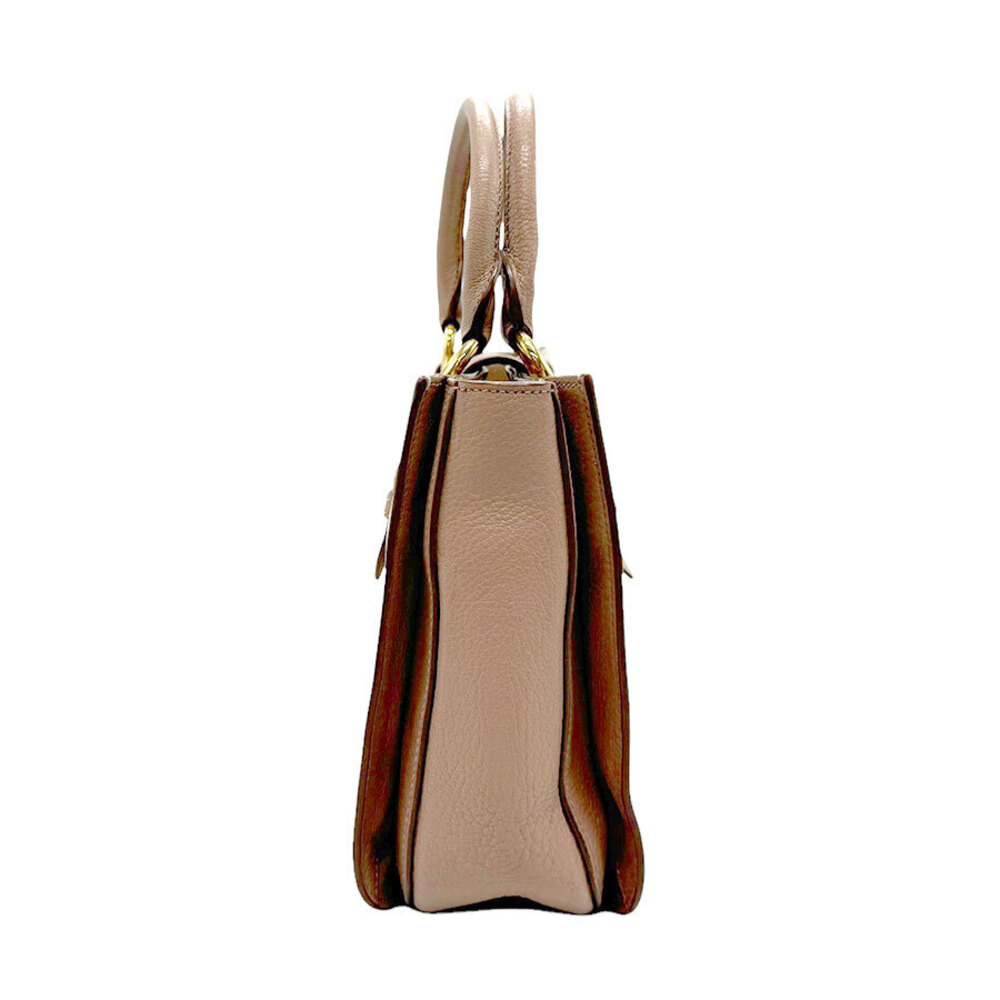 Miu Miu bag handbag leather Tan White Beige shoulder